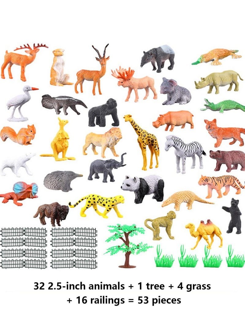 53 Pieces Of Simulated Jungle Animal Models Forest Animals Ocean Insects Dinosaur Farm Set Early Education Cognitive Toys - Image 3